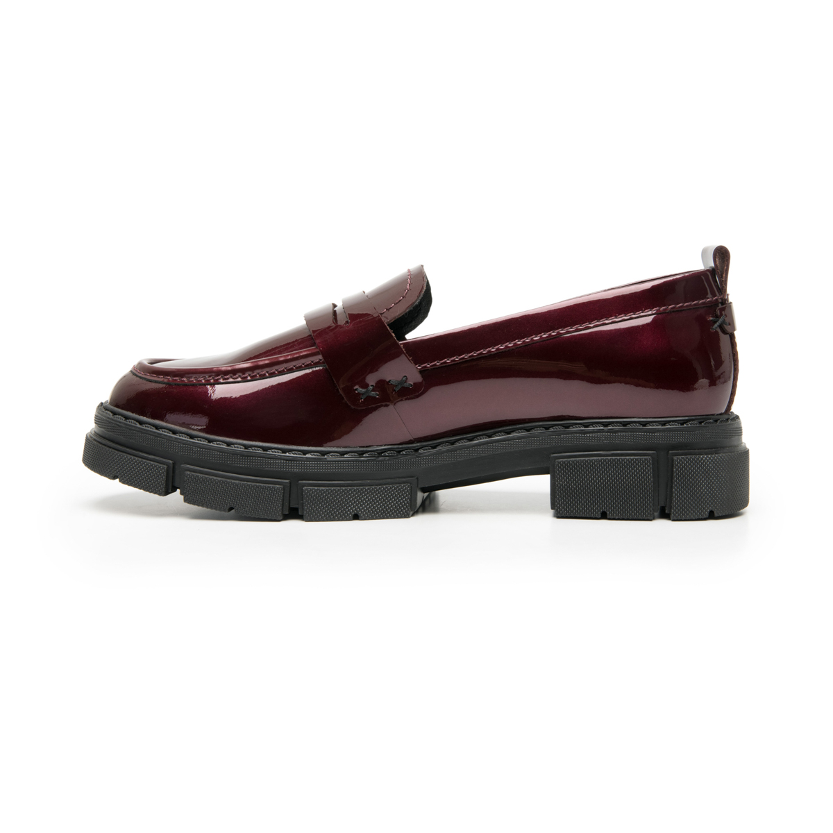 Women's Chunky Leather Loafer Style 124602 Wine