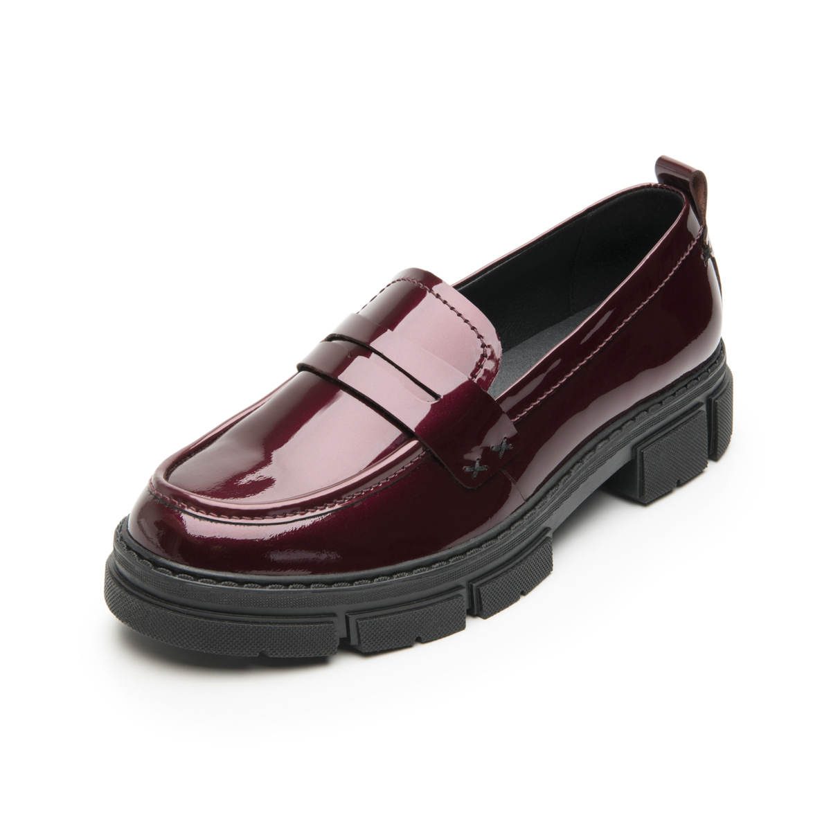 Women's Chunky Leather Loafer Style 124602 Wine