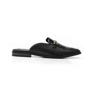 Women's Leather Slipper Style 126603 Black
