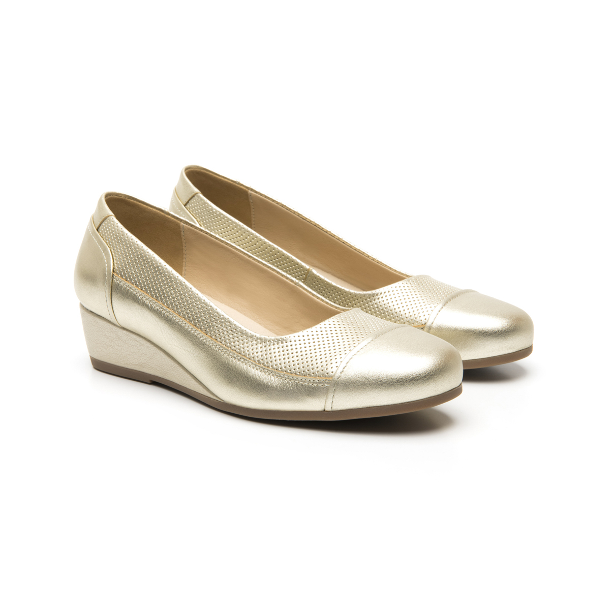 Women's Leather Comfort Shoe Style 127002 Gold