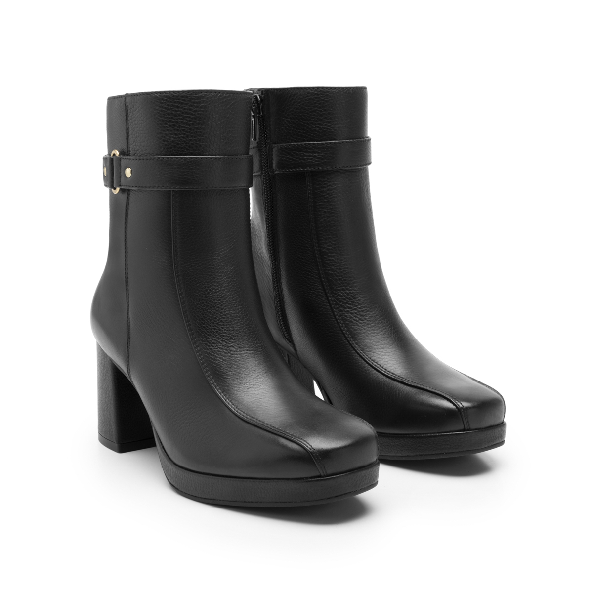 Women's Ankle Boot with Internal Zipper Style 127203 Black
