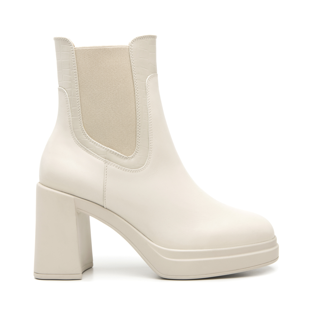 Bota Con Plataforma Flexi para Mujer con Cierre Interno Estilo 127402 Hueso