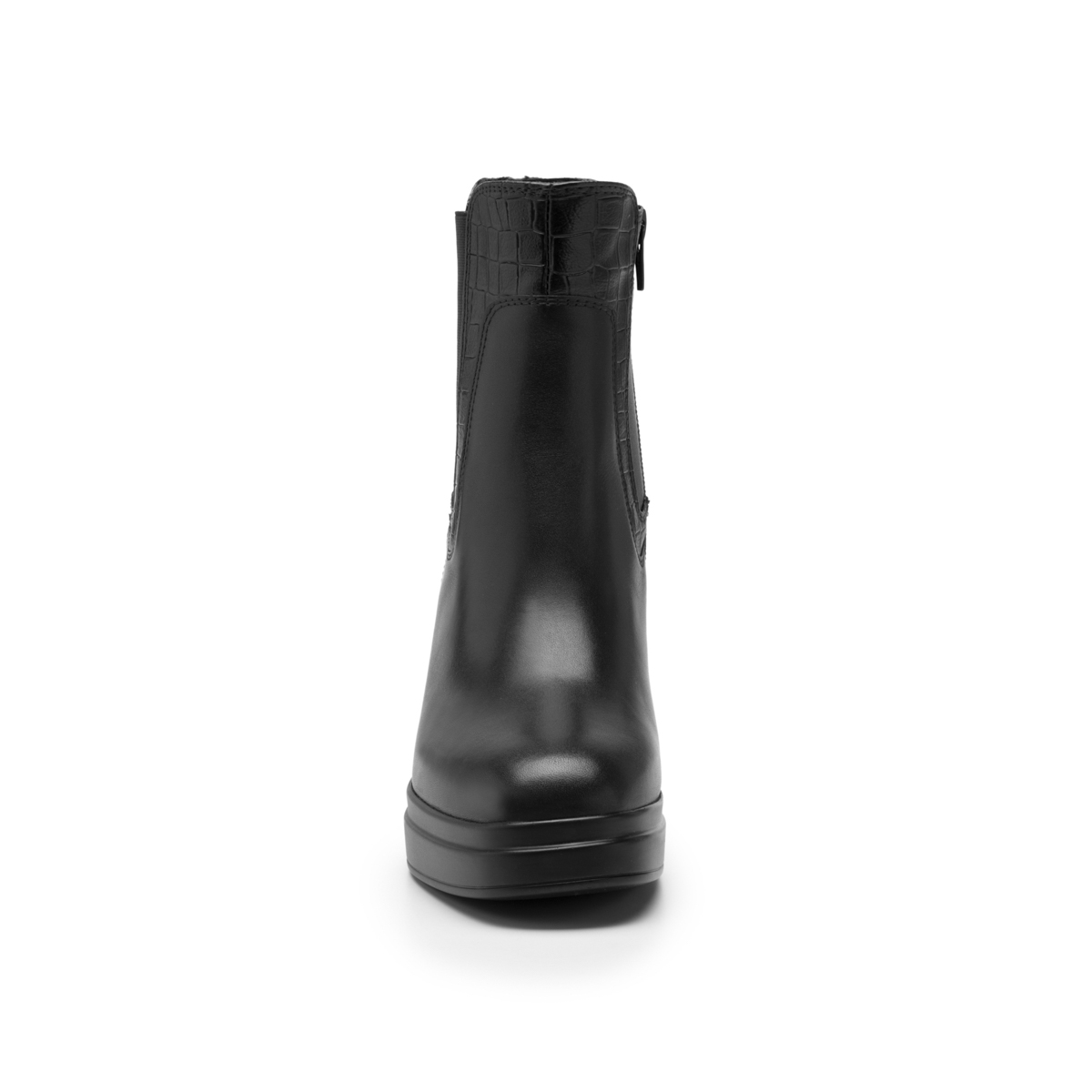 Women's Leather Platform Boot Style 127402 Black