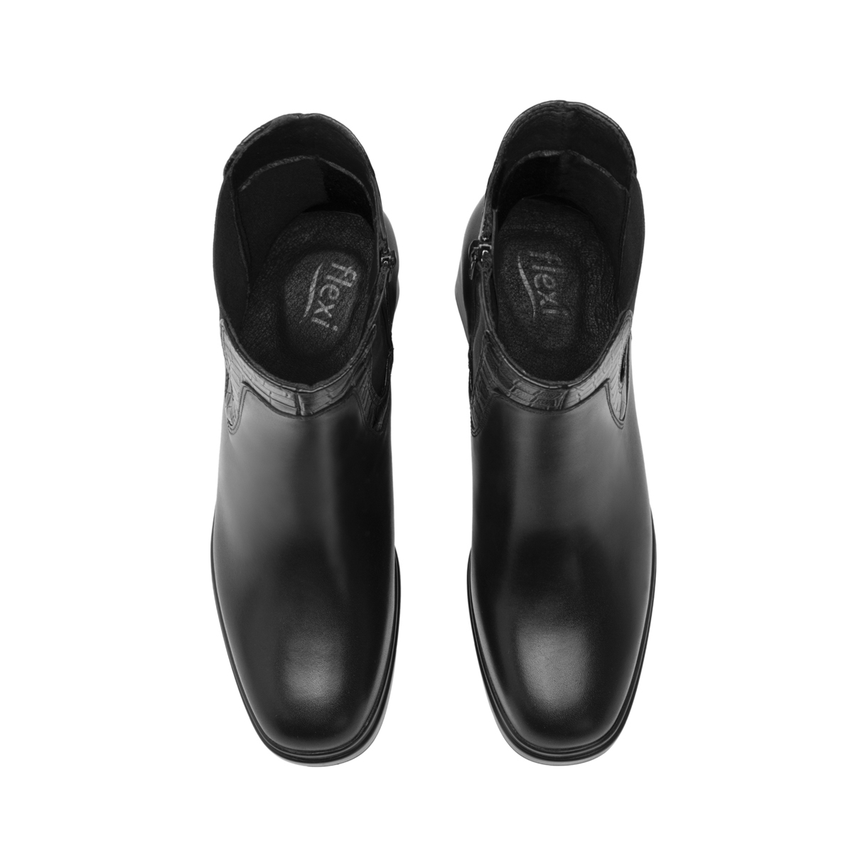 Women's Leather Platform Boot Style 127402 Black