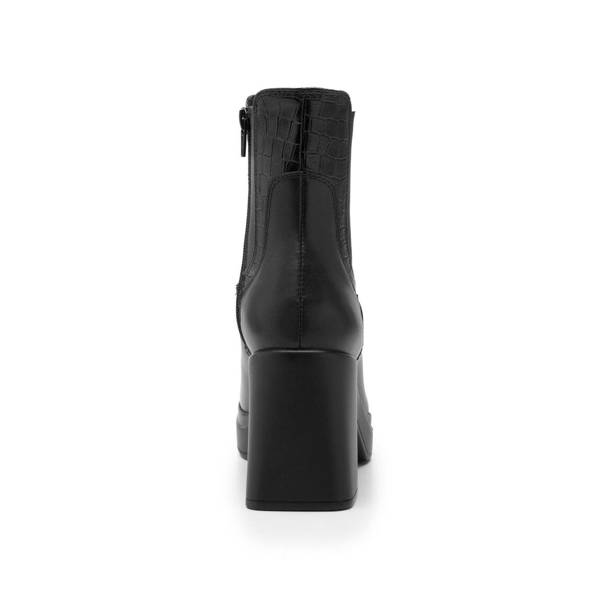 Women's Leather Platform Boot Style 127402 Black