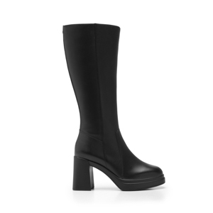 Women's Leather Platform Boot Style 127403 Black