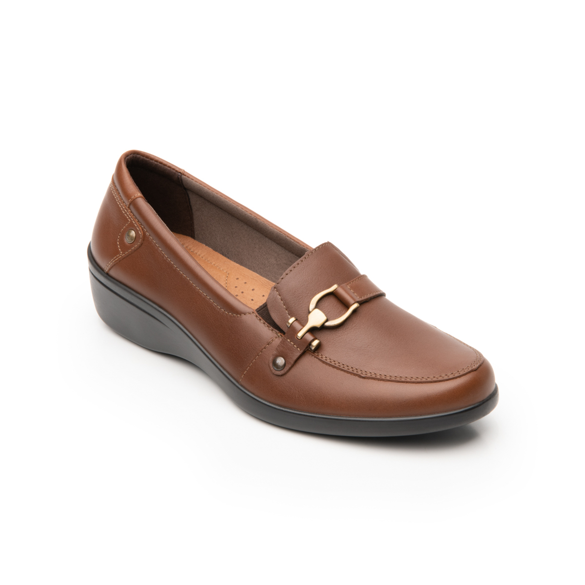 Loafer Con Herraje Flexi para Mujer con Suela de Inyección directa Estilo 18122 Whisky