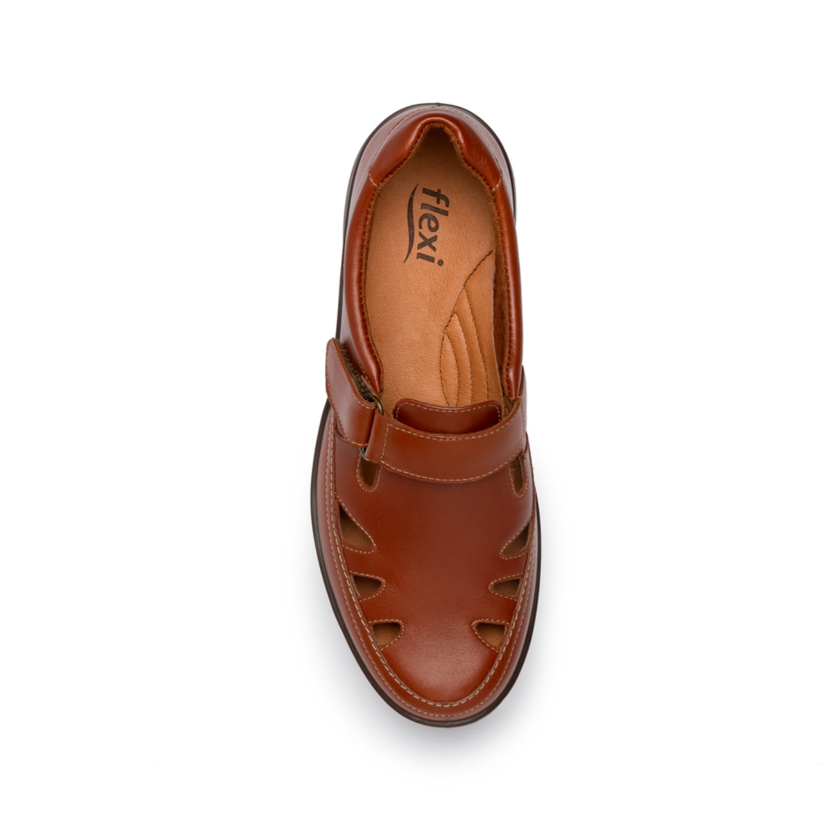 Flat Casual Flexi Con Aberturas Para Mujer - Estilo 25905 Whisky