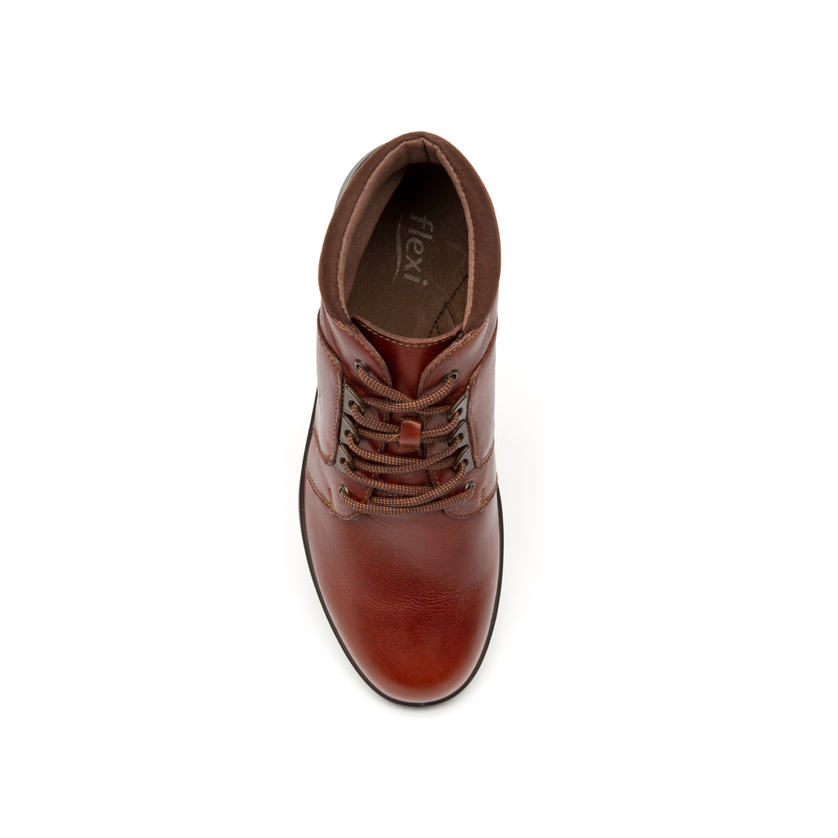 Botín Casual Flexi De Agujetas Para Mujer - Estilo 25911 Cafe