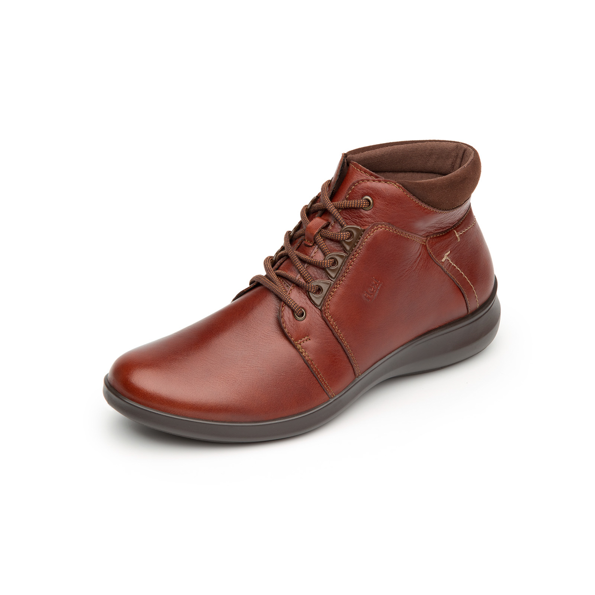 Botín Casual Flexi De Agujetas Para Mujer - Estilo 25911 Cafe