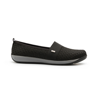 Women's Flexi Urban Flat with Woven Material - Style 28305 Black