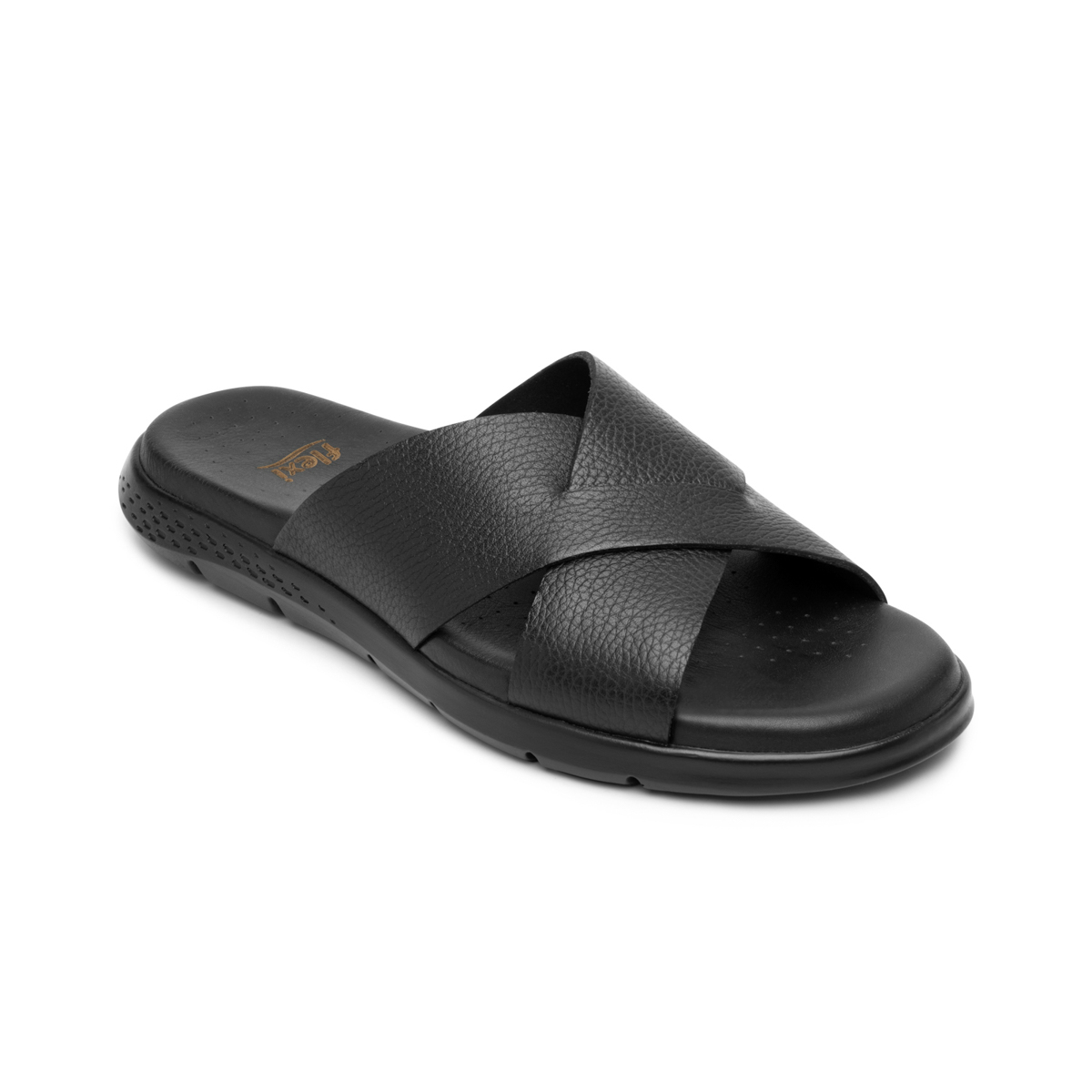 Sandalia Tiras Cruzadas Flexi para Hombre con Recovery Form Estilo 400020 Negro