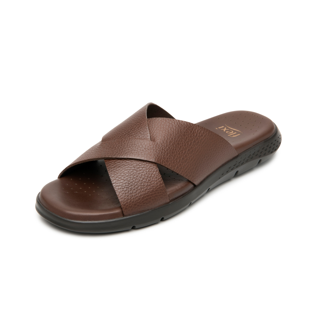 Sandalia Tiras Cruzadas Flexi para Hombre con Recovery Form Estilo 400020 Nogal