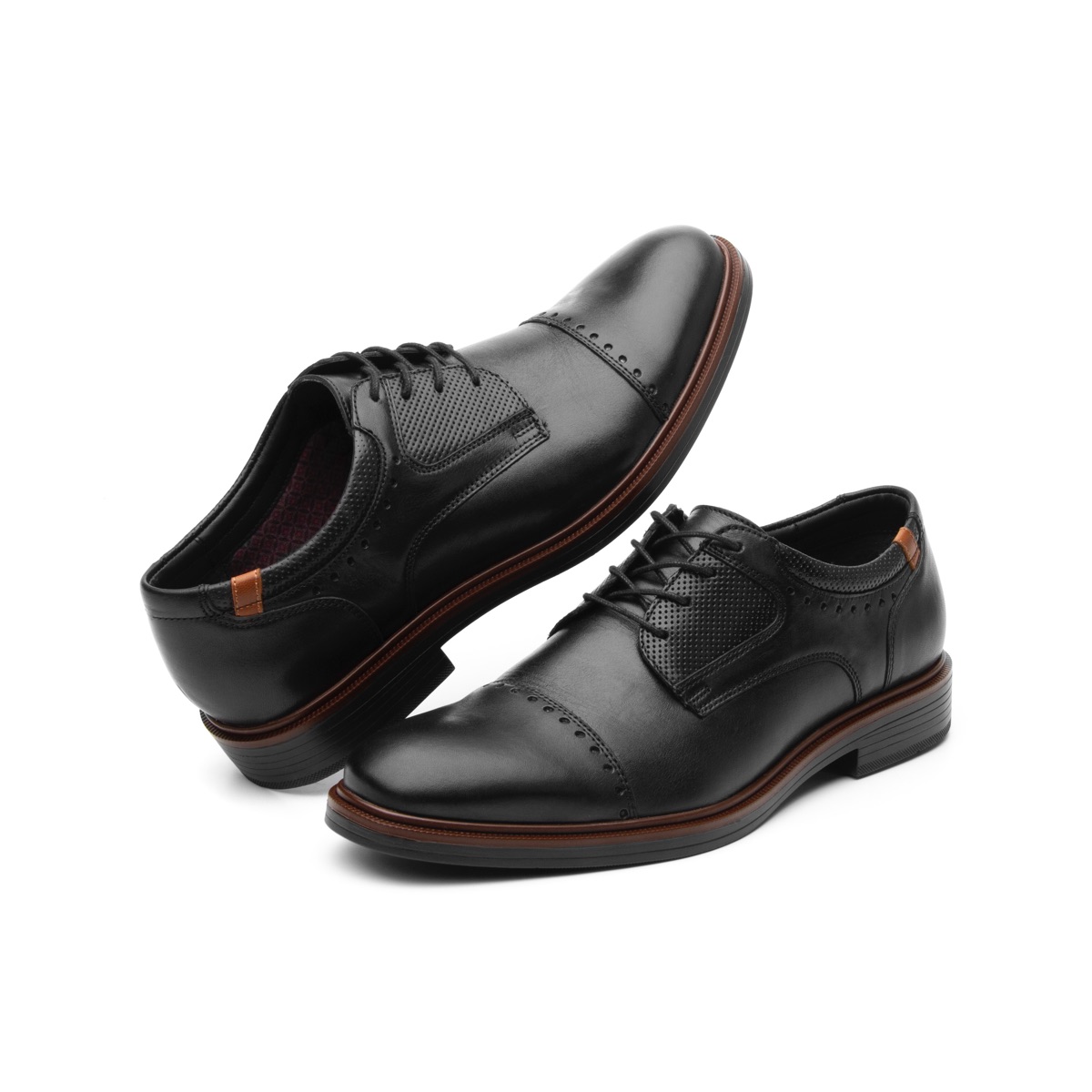 Zapato De Vestir Para Salir Flexi De Tipo Derby Para Hombre - Estilo 400102 Negro