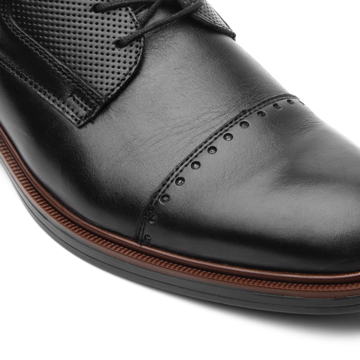 Zapato De Vestir Para Salir Flexi De Tipo Derby Para Hombre - Estilo 400102 Negro
