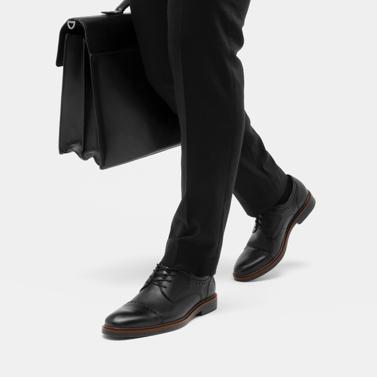Zapato De Vestir Para Salir Flexi De Tipo Derby Para Hombre - Estilo 400102 Negro
