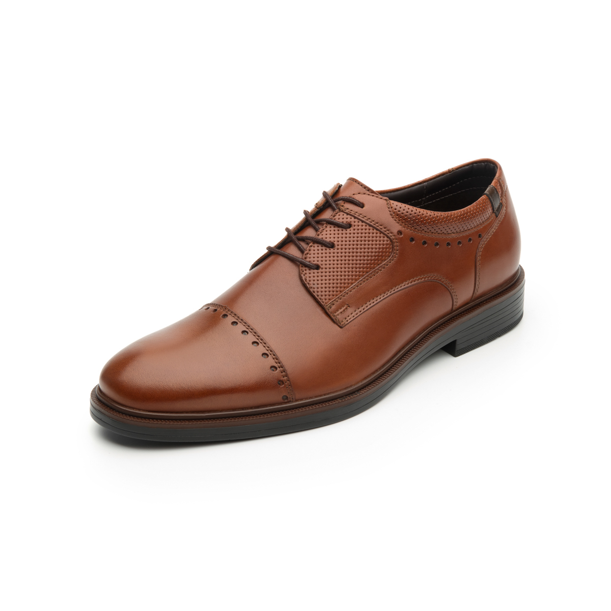 Zapato De Vestir Para Salir Flexi Con Perforado En Puntera Para Hombre - Estilo 400102 Tan