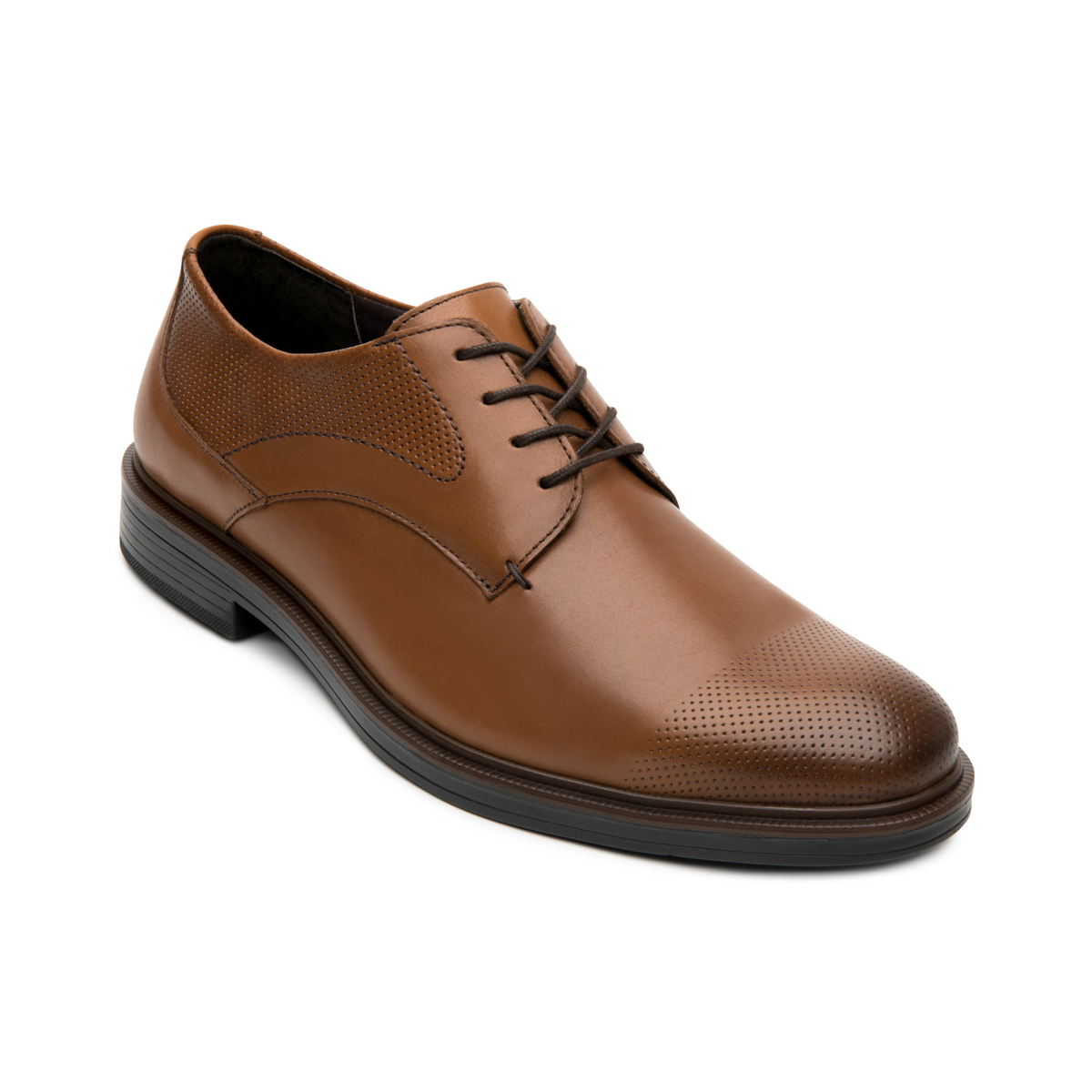 Derby Con Agujetas Flexi para Hombre Estilo 400111 Tan