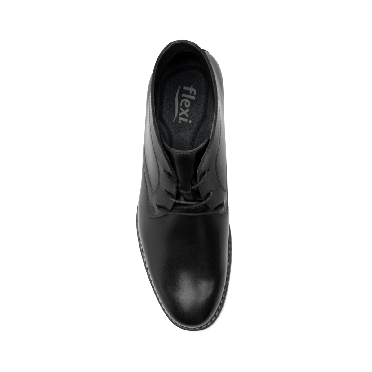 Botín Piel Con Agujetas Flexi para Hombre Estilo 404606 Negro