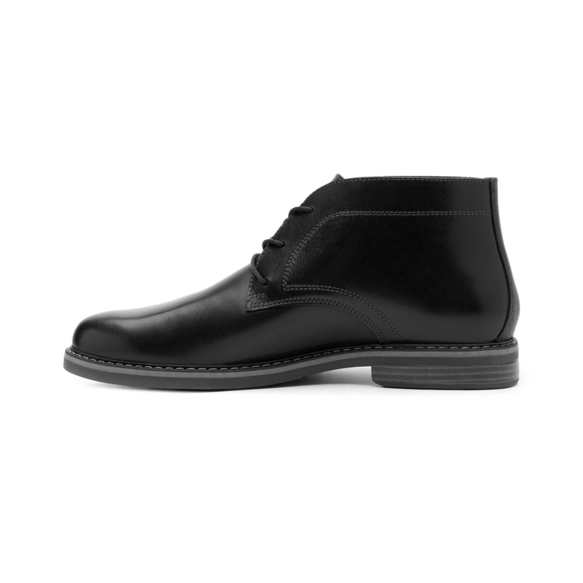 Botín Piel Con Agujetas Flexi para Hombre Estilo 404606 Negro