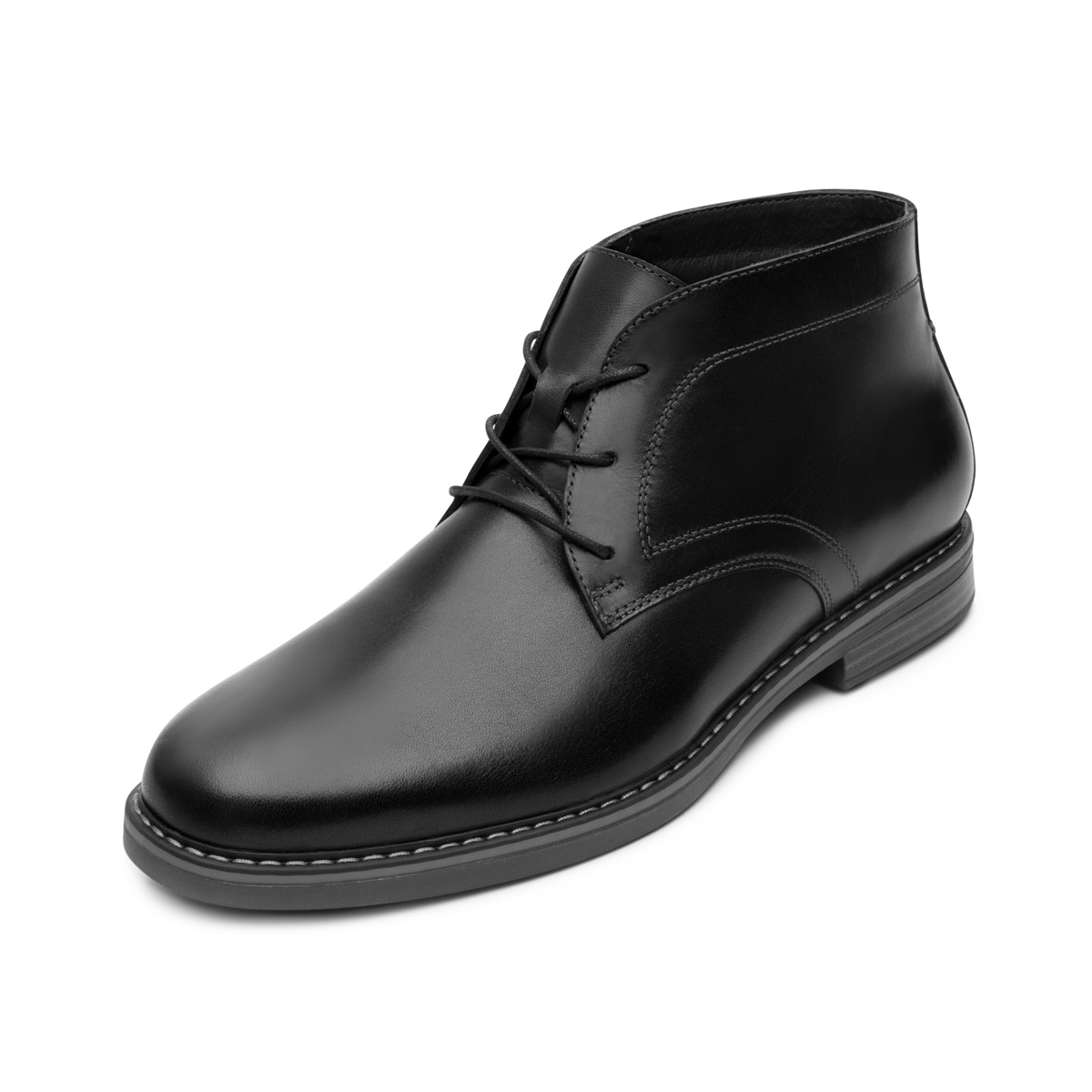 Botín Piel Con Agujetas Flexi para Hombre Estilo 404606 Negro