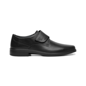 Men's Leather Shoe with Walking Soft Technology Style 406408 Black