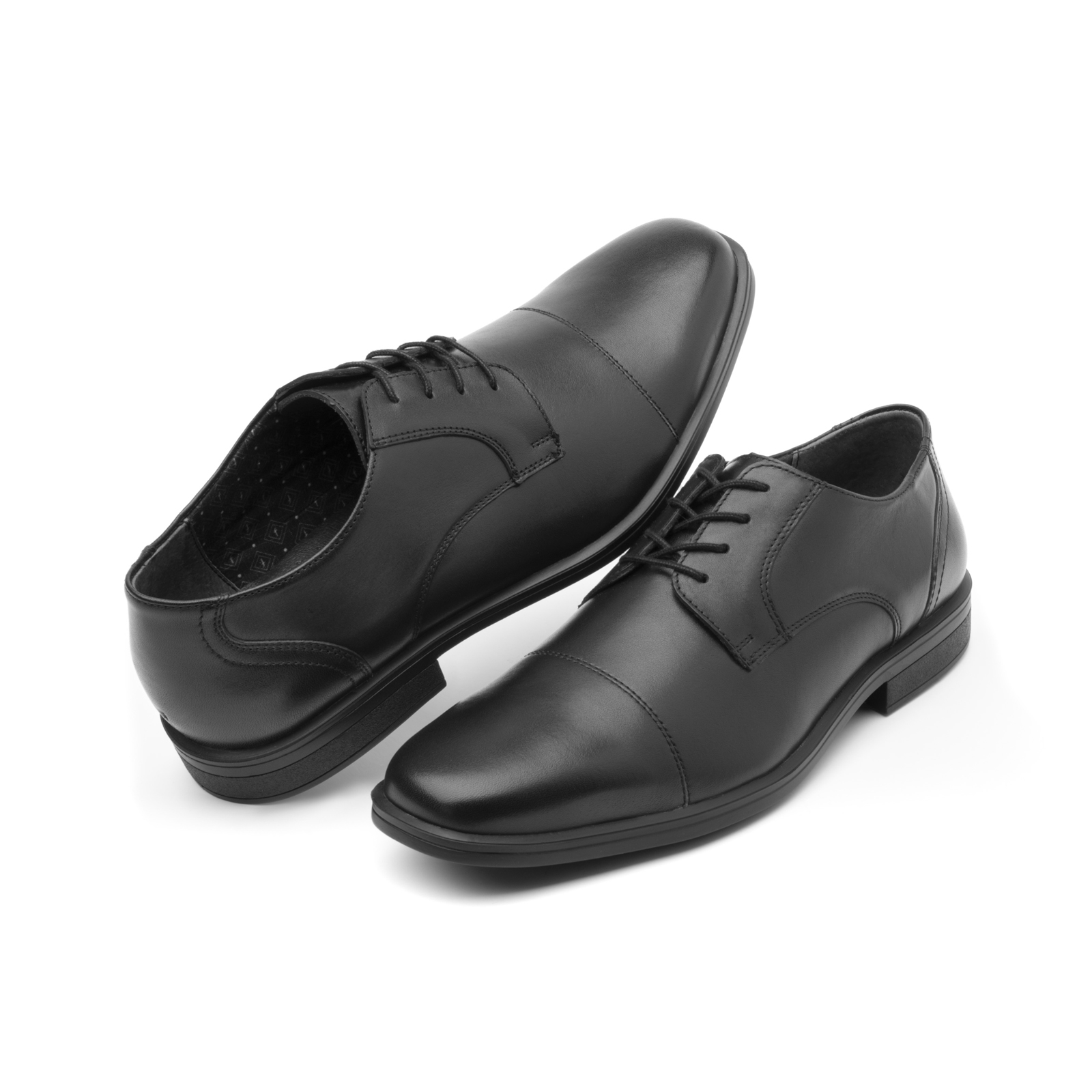 Derby Puntera Liso Flexi para Hombre Estilo 407801 Negro