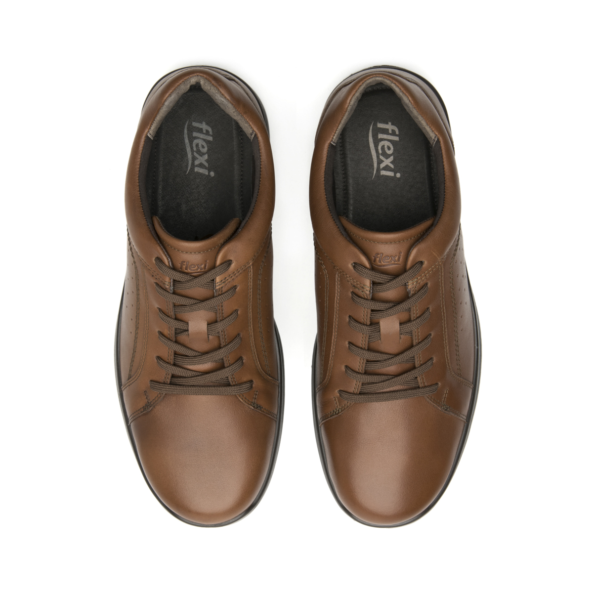 Zapato Casual Flexi para Hombre con Amarre Frontal Estilo 408208 Tan