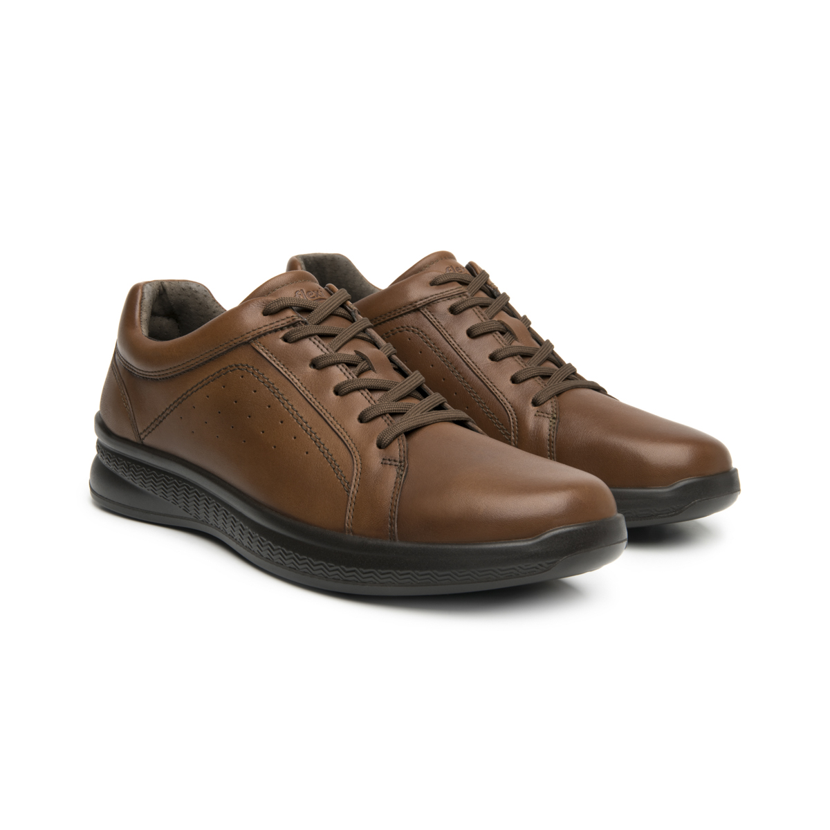 Zapato Casual Flexi para Hombre con Amarre Frontal Estilo 408208 Tan
