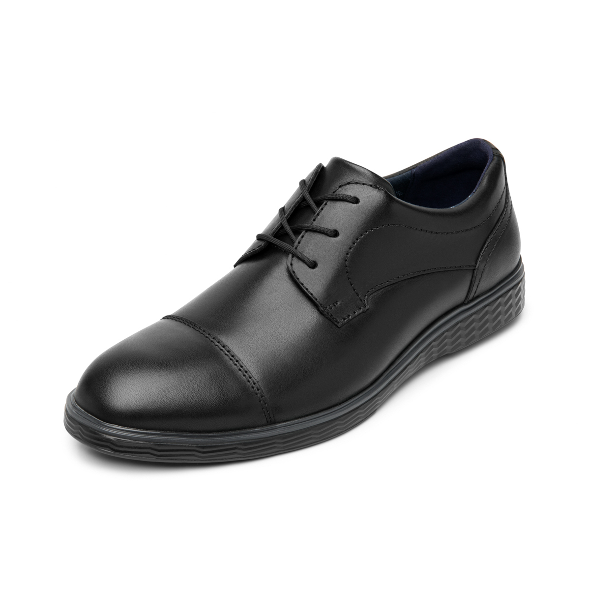 Derby Con Puntera Flexi para Hombre con Suela Extra Ligera Estilo 409405 Negro