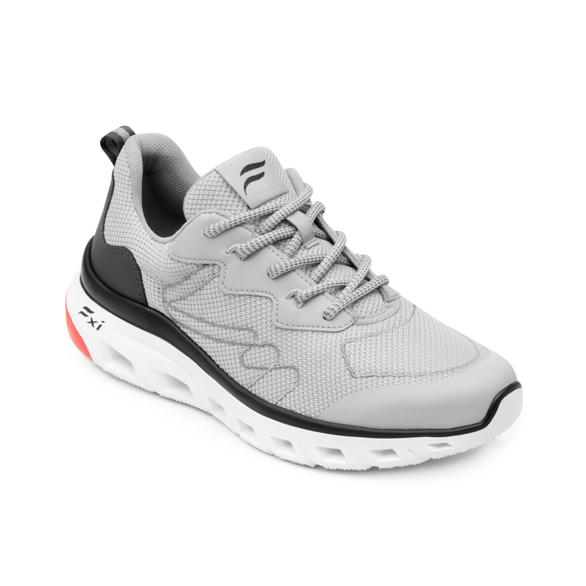 Sneaker Mezcla De Texturas Flexi para Hombre con Suela Extra Ligera Estilo 409801 Gris