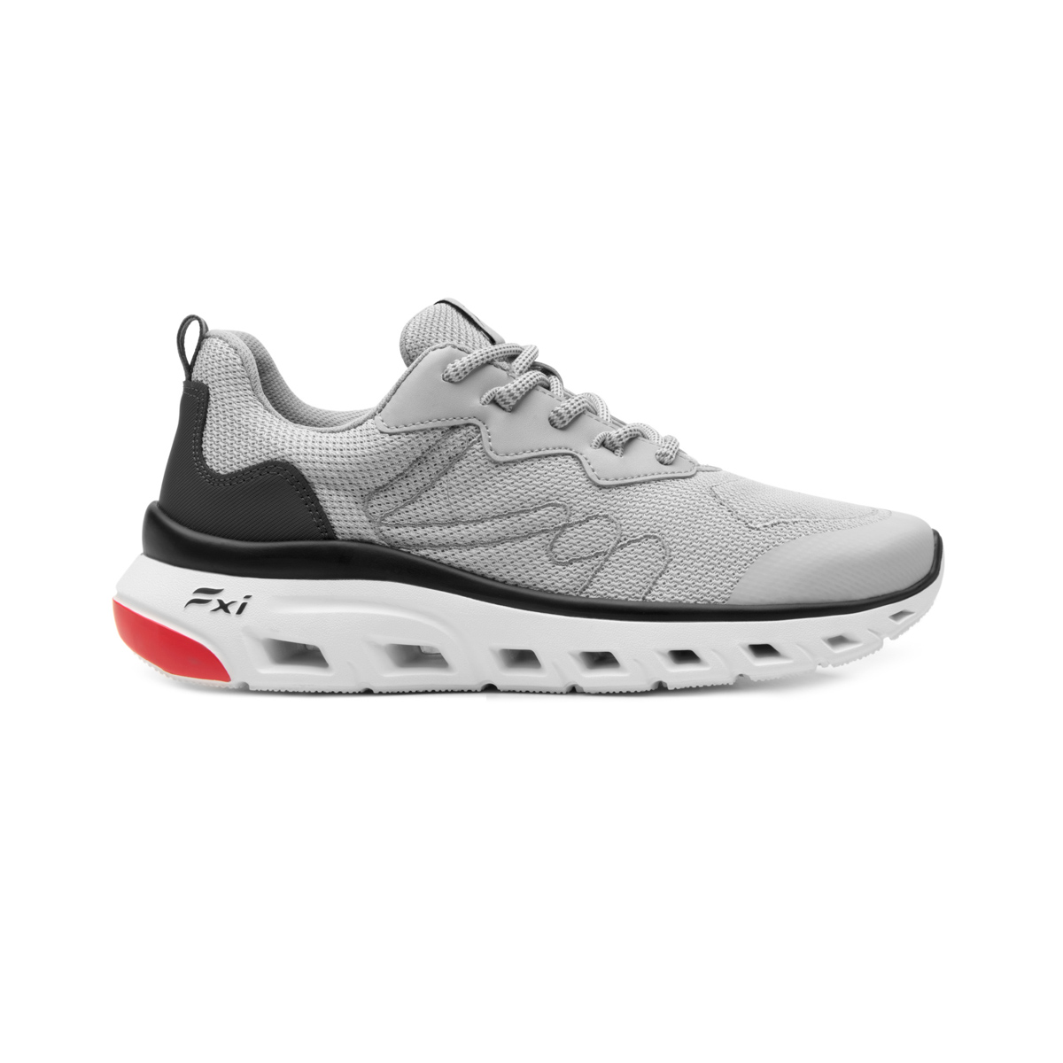 Sneaker Mezcla De Texturas Flexi para Hombre con Suela Extra Ligera Estilo 409801 Gris