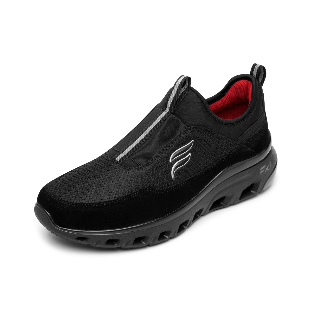 Sneaker Slip On Flexi para Hombre con Suela Extra Ligera Estilo 409805 Negro