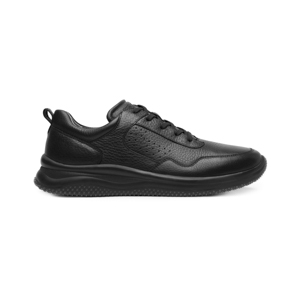 Men's Leather Urban Sneaker Style 410701 Black