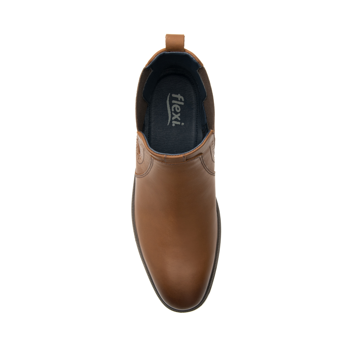Men's Leather Boot With Elastic Style 412303 Brown