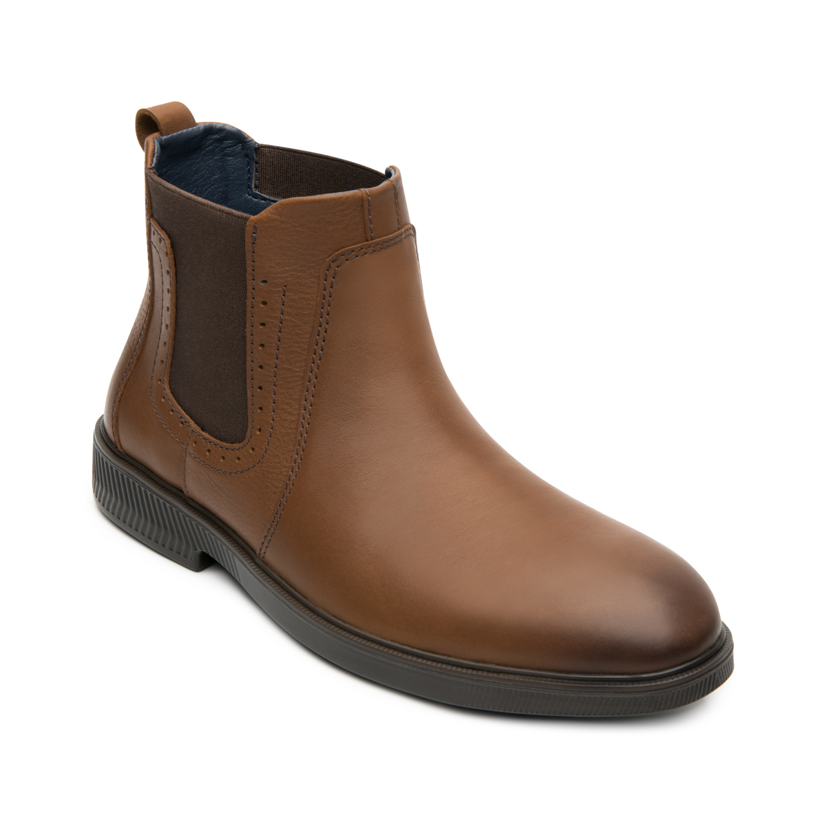 Men's Leather Boot With Elastic Style 412303 Brown