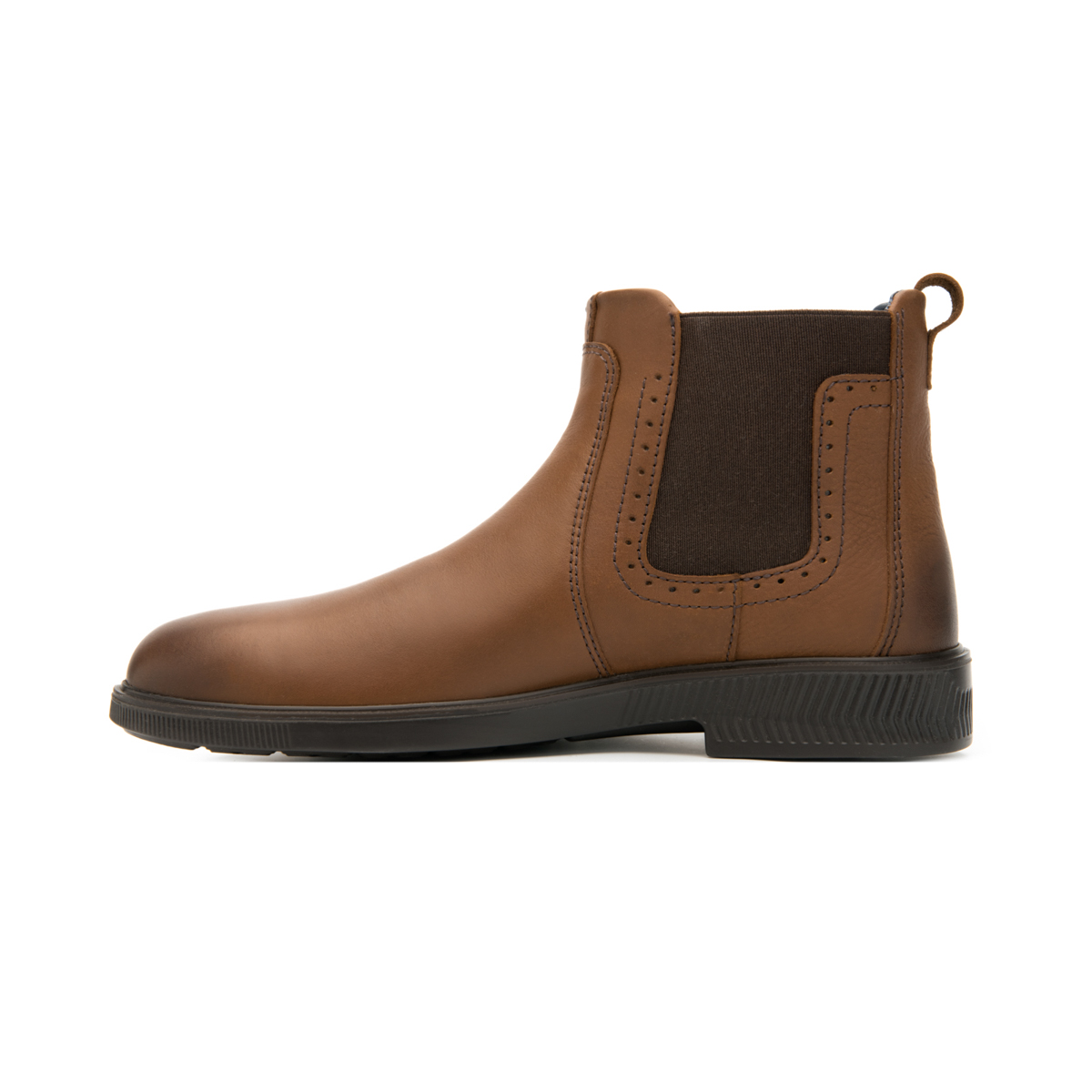 Men's Leather Boot With Elastic Style 412303 Brown