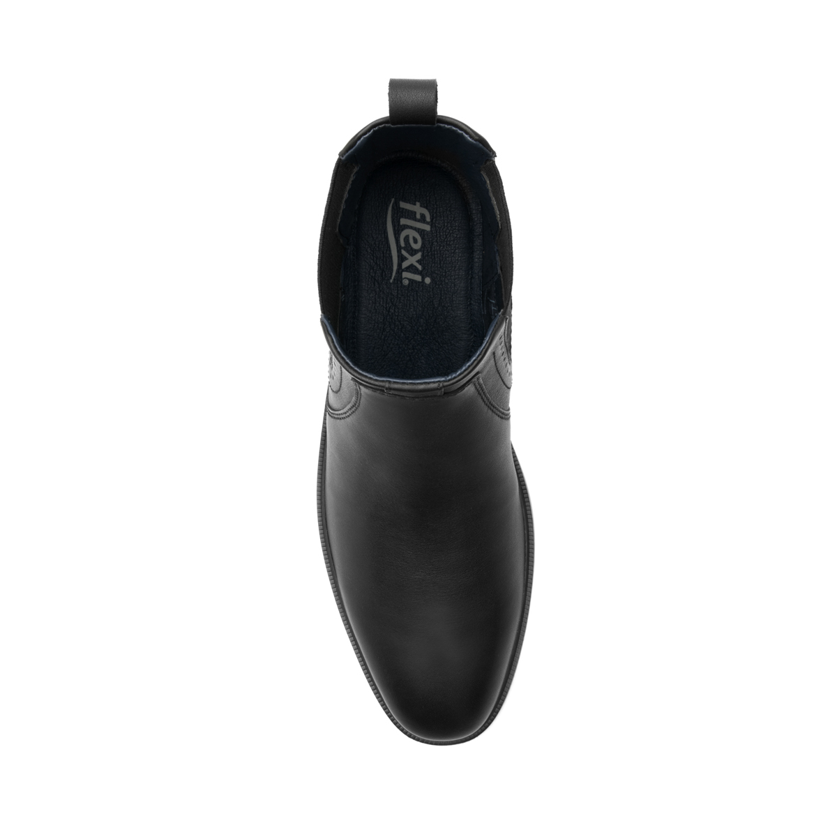 Men's Leather Boot With Elastic Style 412303 Black