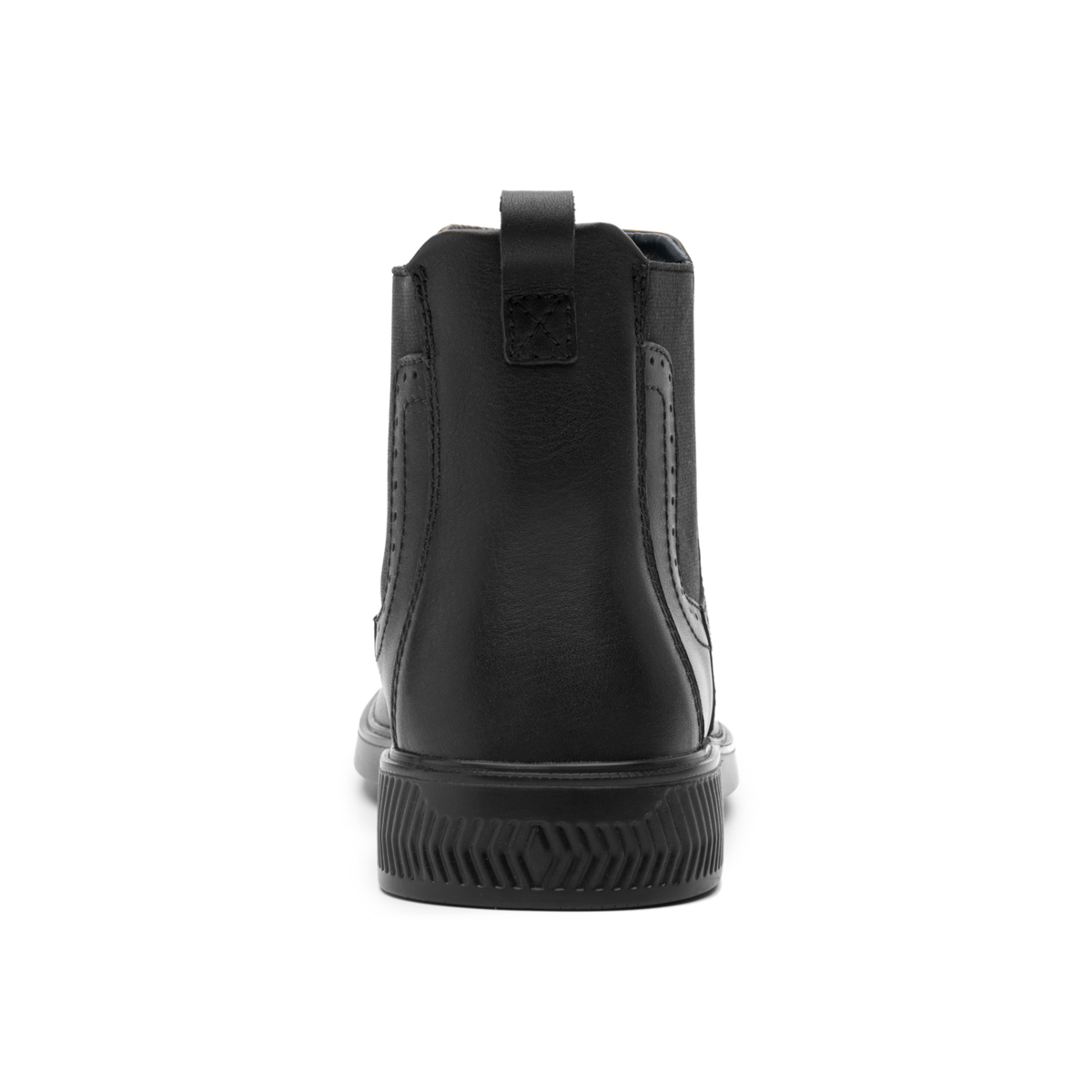 Men's Leather Boot With Elastic Style 412303 Black