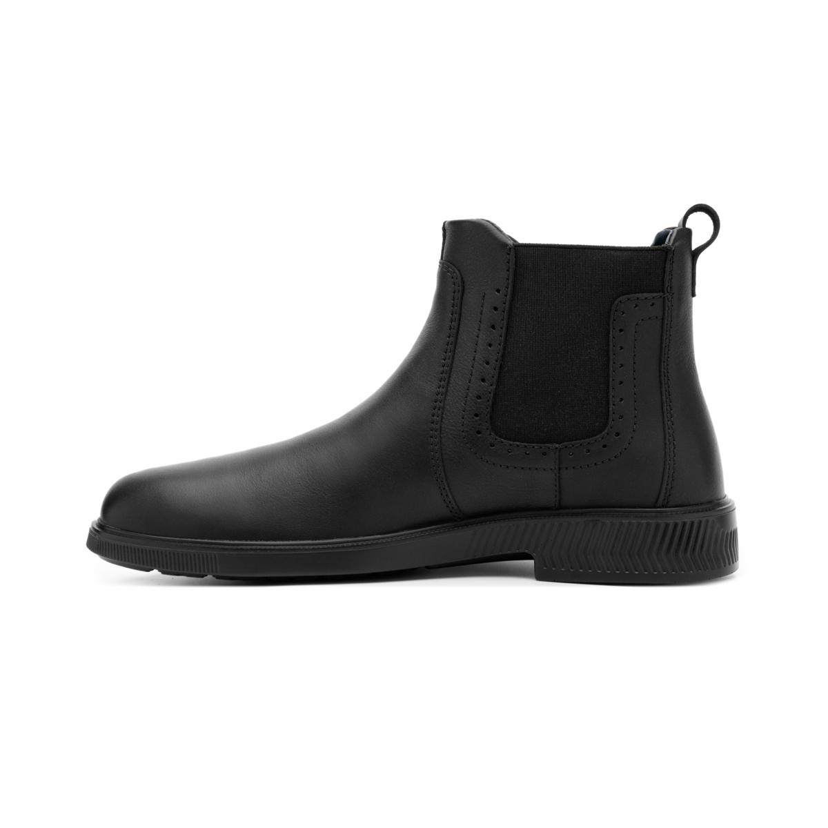 Men's Leather Boot With Elastic Style 412303 Black