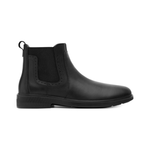 Men's Leather Boot With Elastic Style 412303 Black