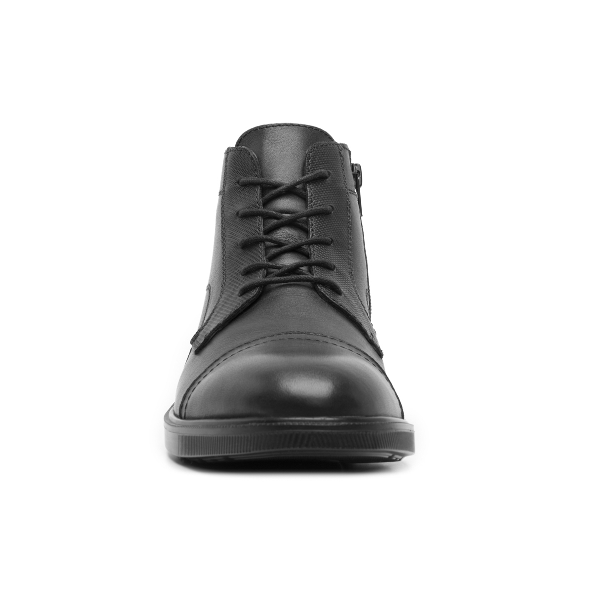 Men's Leather Boot with Internal Zipper Style 412306 Black