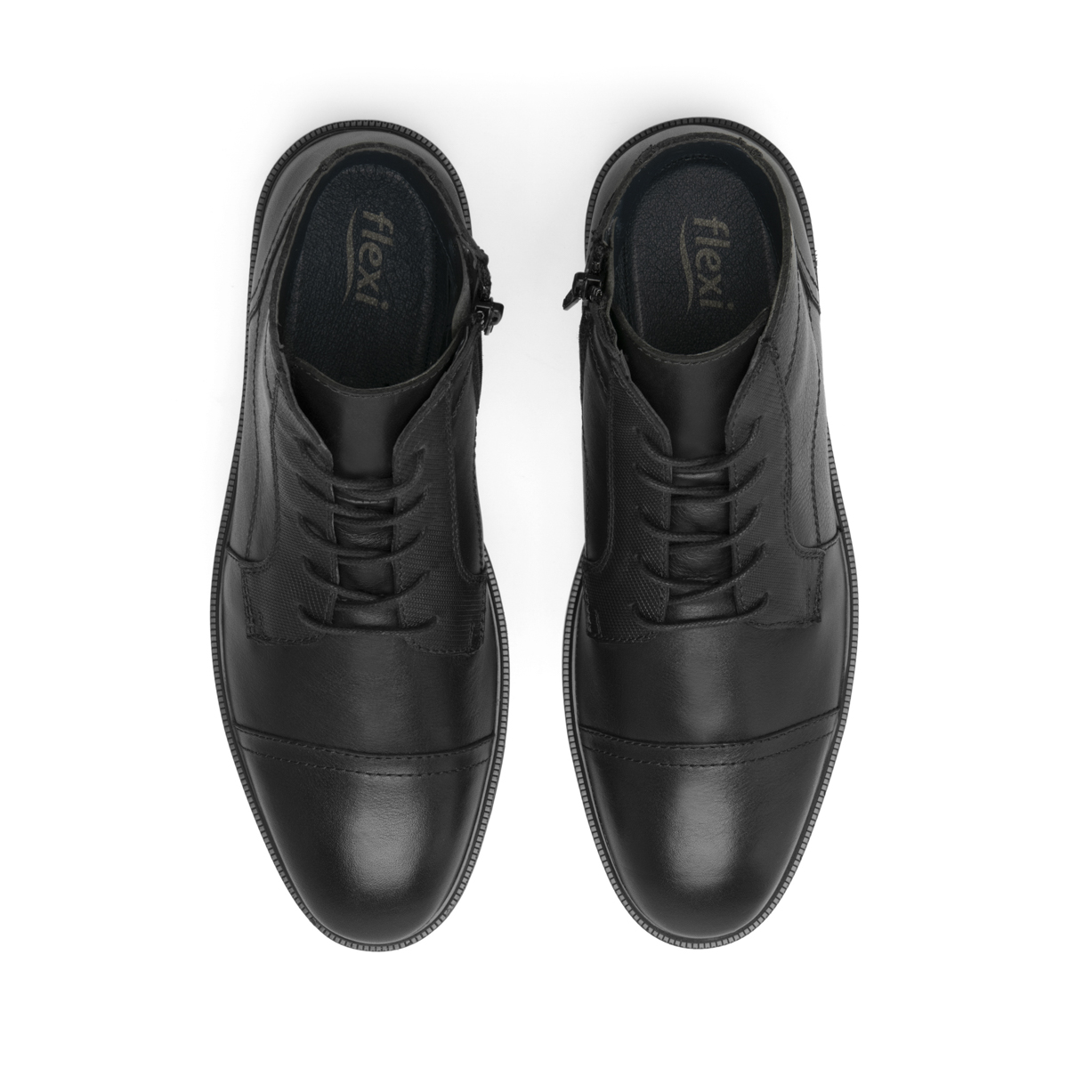 Men's Leather Boot with Internal Zipper Style 412306 Black