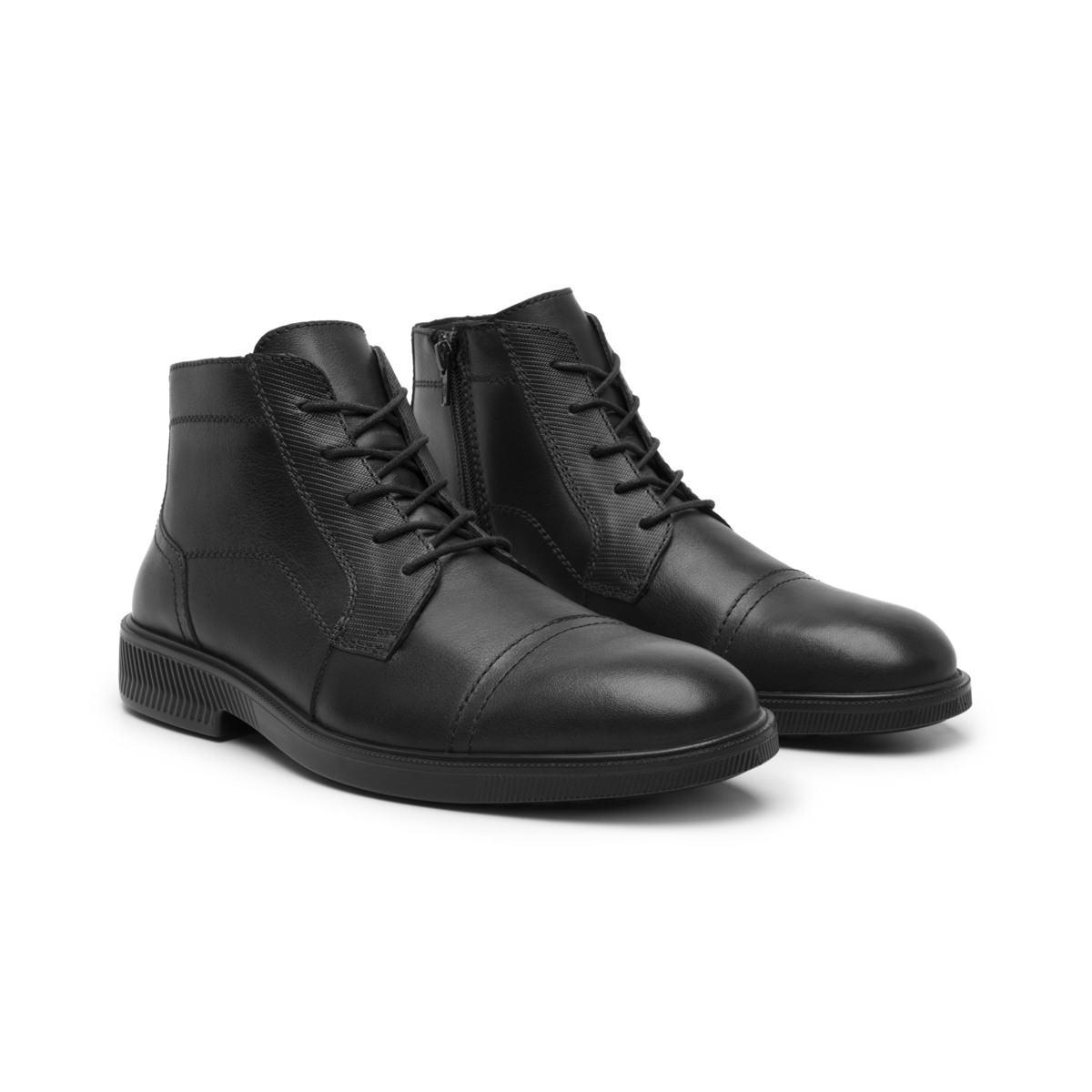 Men's Leather Boot with Internal Zipper Style 412306 Black