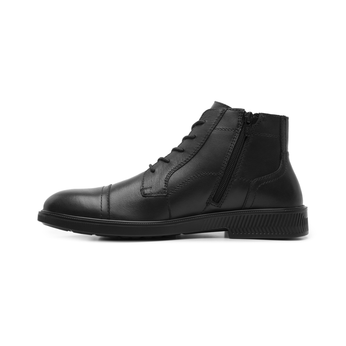 Men's Leather Boot with Internal Zipper Style 412306 Black