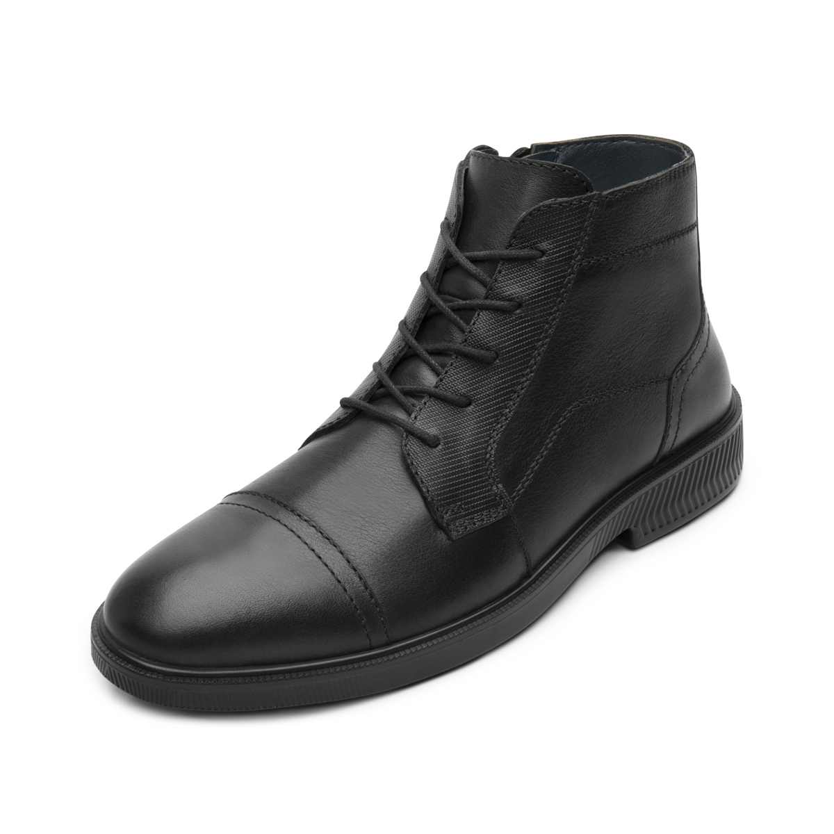 Men's Leather Boot with Internal Zipper Style 412306 Black