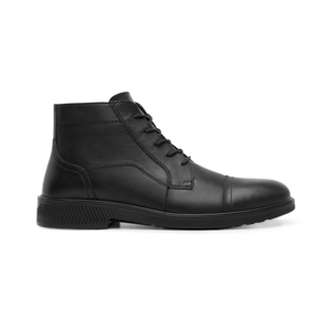Men's Leather Boot with Internal Zipper Style 412306 Black