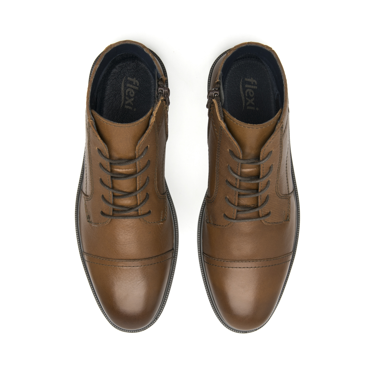 Men's Leather Boot with Internal Zipper Style 412306 Tan