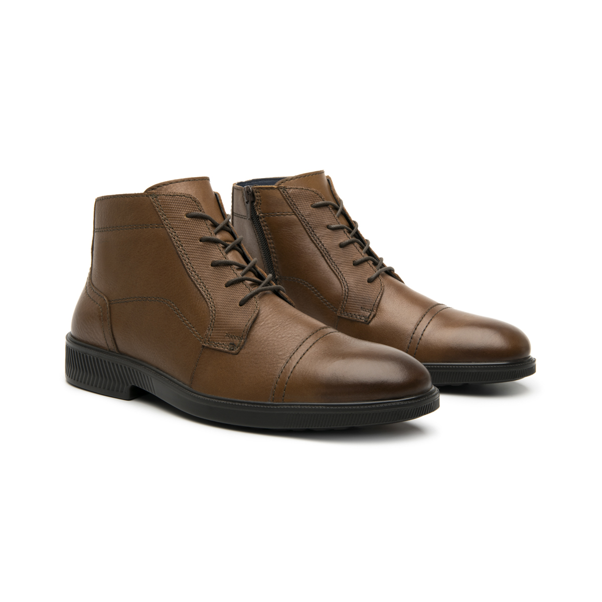 Men's Leather Boot with Internal Zipper Style 412306 Tan