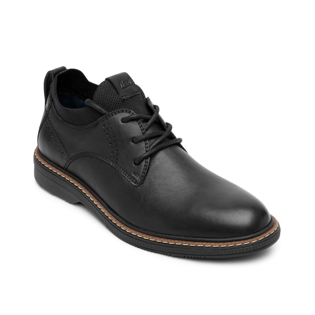 Derby Agujetas Flexi para Hombre con Stretch Style Estilo 412801 Negro
